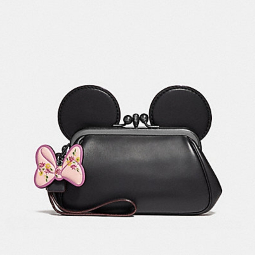 Coach Disney X Kisslock Minnie Mouse Ears Wristlet